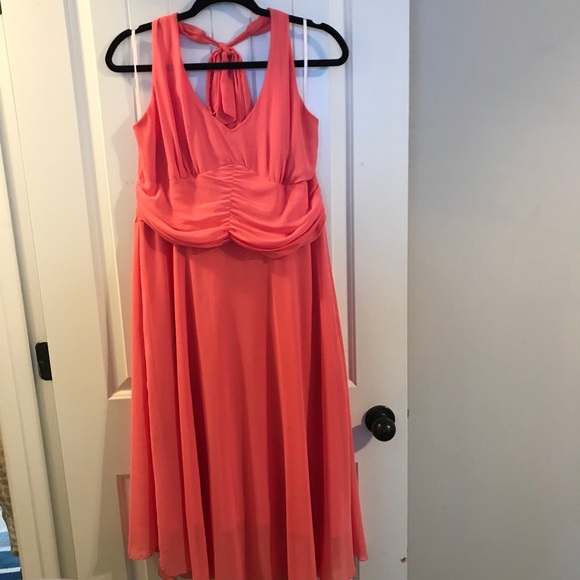 Ashley Stewart Coral Halter Midi Dress - Picture 4 of 4